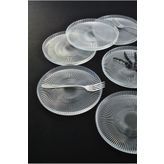 Purelegant Vargas Cam Tatlı-Pasta-Kek Tabağı 6 Parça-16 Cm