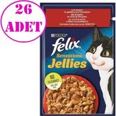Purina Felix Sığır Eti ve Domates Soslu Yaş Kedi Maması 85 gr 26 Ad - Karışık