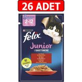 Purina Felix Sığır Etli Junior Yavru Kedi Islak Maması 85 gr 26 Adet Kedi Yaş Mama Kedi Pouch Konserve