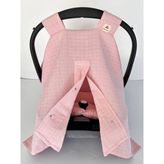 Puro Cotone Açık Pembe Puset Örtüsü ve Minderi