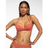 Push Up Bikini Üstü Boyundan Bağlamalı Dolgulu Drapeli