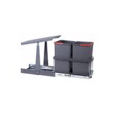 Pyramith P9153 12+12 lt Antrasit Teleskopik Raylı Çöp Kovası