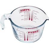 Pyrex Cam Kapaklı Ölçü Kabı 1 Litre Kırmızı