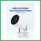 QAKSH HY300 Mini Projeksiyon 4K Destekli ? Android WiFi Bluetooth BS