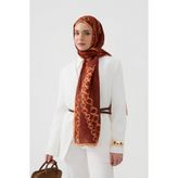 Qef Cotton Twill Şal Loop Line Bordo