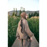 Qef İpek Jakar Monogram Şal Soft Kahve