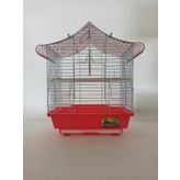 Qh Kuş Kafes Üçgen Çatılı 28x22x39 Kırmızı Muhabbet Kanarya