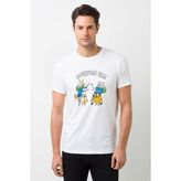Qivi Adventure Time Baskılı Beyaz Erkek Örme Tshirt