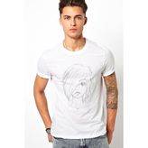 Qivi Anime Baskılı Beyaz Erkek Örme Tshirt