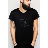 Qivi Anime Death Note Baskılı Siyah Erkek Örme Tshirt