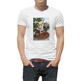 Qivi Anime Naruto Moon Baskılı Beyaz Erkek Örme Tshirt