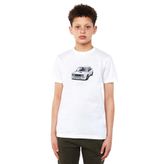 Qivi Araba Baskılı Beyaz Erkek Çocuk T-shirt