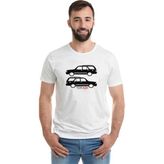 Qivi Araba Kartal Baskılı Beyaz Erkek Örme Tshirt