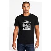 Qivi Araba Mini Baskılı Siyah Erkek Örme T-shirt