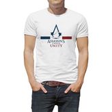 Qivi Assasin Creed Unity Baskılı Beyaz Erkek Örme Tshirt
