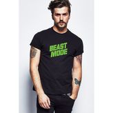 Qivi Beast Mode Baskılı Siyah Erkek Örme Tshirt