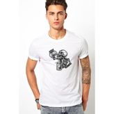 Qivi Beer Kuru Kafa Baskılı Beyaz Erkek Örme Tshirt