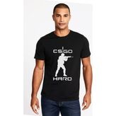 Qivi CS Go Hard Baskılı Siyah Erkek Örme T-shirt