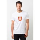 Qivi Html 5 Baskılı Beyaz Erkek T-shirt