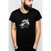 Qivi Pitbull Hate Baskılı Siyah Erkek Örme T-shirt
