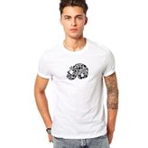 Qivi Pubg 3lvl Kask Baskılı Beyaz Erkek Örme Tshirt