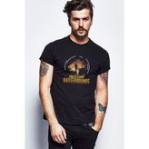 Qivi Pubg Cember Baskılı Siyah Erkek Örme T-shirt