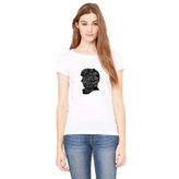 Qivi Sherlock Impossible Baskılı Beyaz Kadın Örme T-shirt