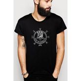 Qivi Vikings Valhalla Rune Tee Baskılı Siyah Erkek Örme T-shirt