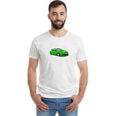 Qivi Vw Scirocco Baskılı Beyaz Erkek Örme T-shirt
