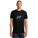 Qivi Zebra Baskılı Siyah Erkek Örme T-shirt