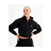 qlu Infinity Kadın Siyah Crop Hırka