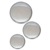Qniay 20-22-24 cm Paslanmaz Çelik Pizza Pişirme Altlığı Lüx 3'lü Tepsi Seti