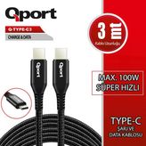 Qport Q-Type-C3 3Metre Type-C Görüntü Kablosu