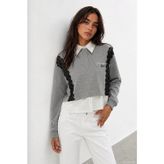 Quzu Dantel Detaylı Kadın Sweatshirt