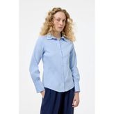 Quzu Slim Fit Kadın Gömlek - Mavi