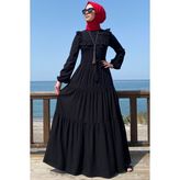 Rabia Şamlı Bade Elbise Siyah - 44 - Fashion