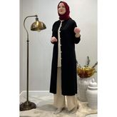Rabia Şamlı Manolya Siyah Triko Hırka - Standart