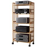 Raf Kayıt Standı, Ayarlanabilir 5 Katmanlı HiFi Medya Standı - TV Kablo Kutuları ve Stereo Sistemleri için Çok Yönlü Raf - Kayıt Depolama ve Ev Eğlence Rafı (102 x 38 cm)