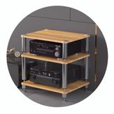 Raf Kayıt Standı, HiFi Raf 3 4 Katmanlı AV Raf Standı Plak Oyuncular ve Conents Ahşap r Şok Absing Ayaklar 60x48x60cm Ev Sineması Sistemi için Mükemmel