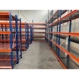 Raffar 4 Katlı 3li Bitişik Endüstriyel Depo Raf Sistemi – Hafif Yük Rafı - Çok Renkli - 40x360xH200CM