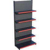Raffar Antrasit Siyah Renk Metal 5 Katlı Market Raf Sistemi | Market Rafı | G90CM Yükseklik H220 Cm| - Kırmızı - ölçü