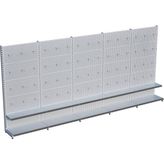 Raffar Beyaz Delikli Metal 5li Birleşik 2 Katlı Market Raf Sistemi | Hırdavat Rafı | G450CM Yükseklik H220 Cm| - Siyah - ölçü
