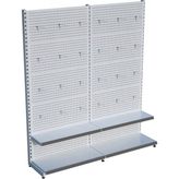 Raffar Beyaz Metal 2'li Birleşik 2 Katlı Market Raf Sistemi | Market Rafı | G180CM Yükseklik H220 Cm| - Siyah - ölçü