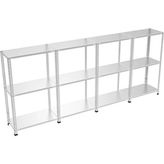 Raffar Galvaniz 3 Katlı 4lü Birleşik Arşiv Raf Sistemi - Çelik Raf - Metal Raf - Gri - 43x240xH200CM