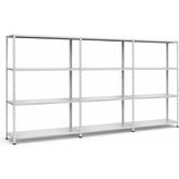 Raffar Galvaniz 4 Katlı 3lü Birleşik Arşiv Raf Sistemi - Çelik Raf - Metal Raf - Gri - 31x180xH200CM