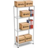 Raffar Galvaniz 4 Katlı Arşiv Raf Sistemi - Çelik Raf - Metal Raf - Gri - 43x75xH150CM