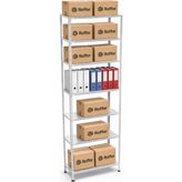 Raffar Galvaniz 7 Katlı Arşiv Raf Sistemi - Çelik Raf - Metal Raf - Gri - 31x75xH200CM