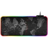 Rafta 80X30 cm Dünya Desenli Rgb LED Işıklı Gaming Mouse Pad, Kaymaz Taban