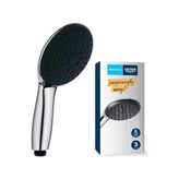 Rafta Grohe Vitalio Start 110 El Duşu, 3 Akışlı (Masaj, Yağmur & Jet), Smartswitch, 110MM Yuvarlak Duş Başlığı, Silikon Halka, Kireç Önleyici Sistem, Krom, 26031001 - Ahşap
