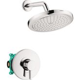 Rafta Hansgrohe Croma Komple Duş Sistemi Duş Seti Modern 1-Sprey Krom, Kaba ve Duş Valfi Dahil 2 Gpm, 04909000 - Adaçayı Yeşili